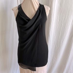 White House Black Market Deep V Neck Sleeveless Top Blouse